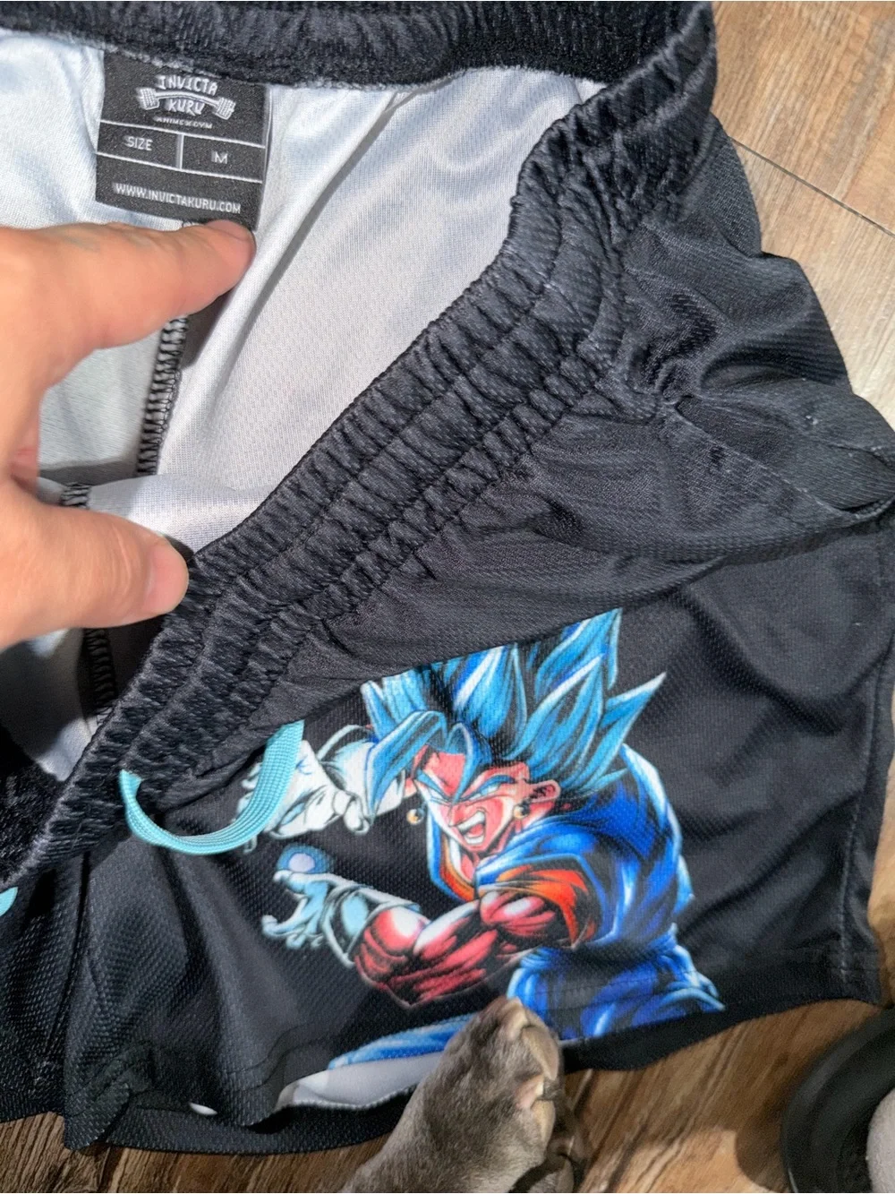 Dragon Ball Z Goku super Saiyan Invicta kuru mesh shorts black mens medium